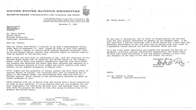 The Hoffman Letter sent to Harry Parker in 1968