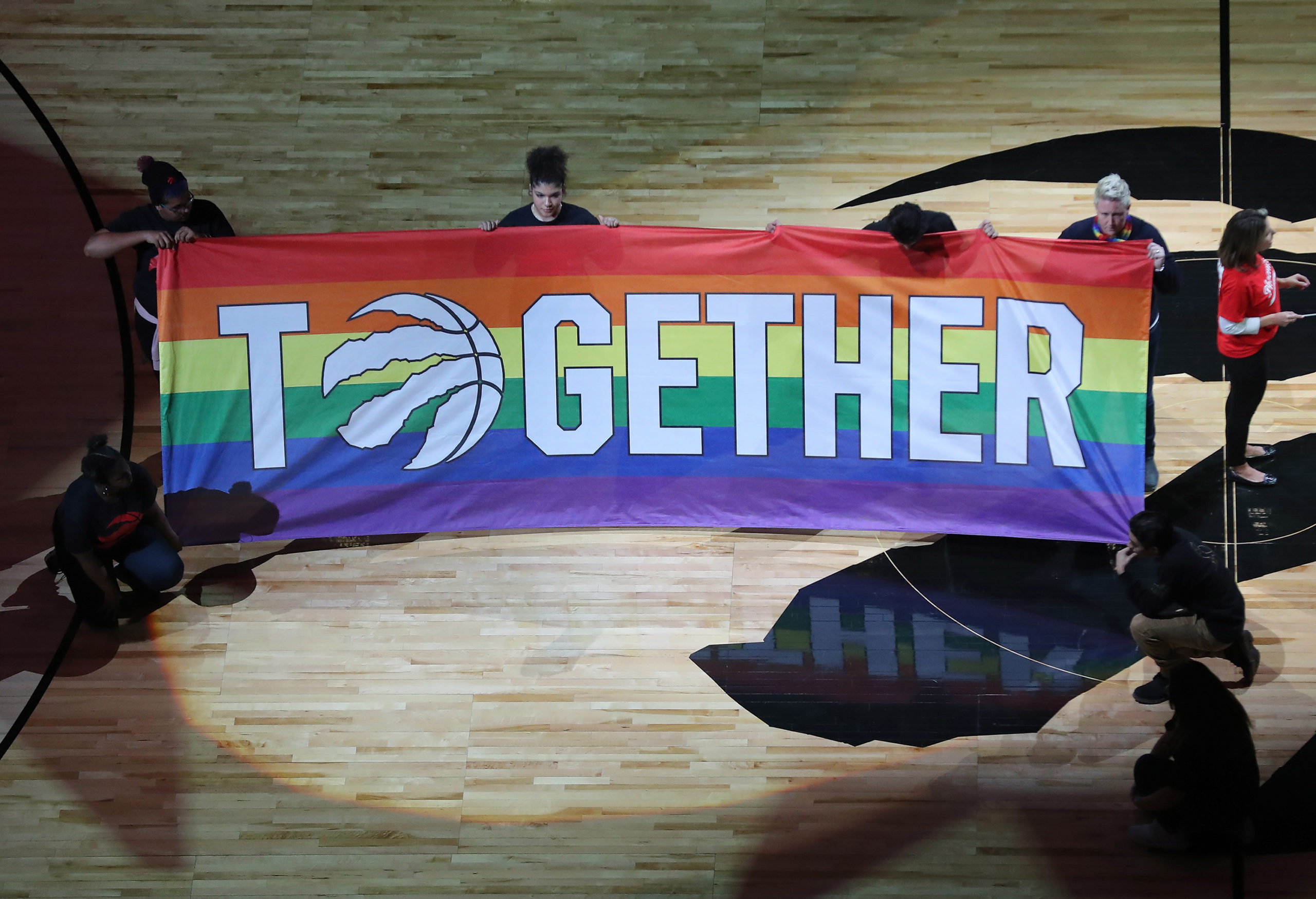 Pride event at basketball game