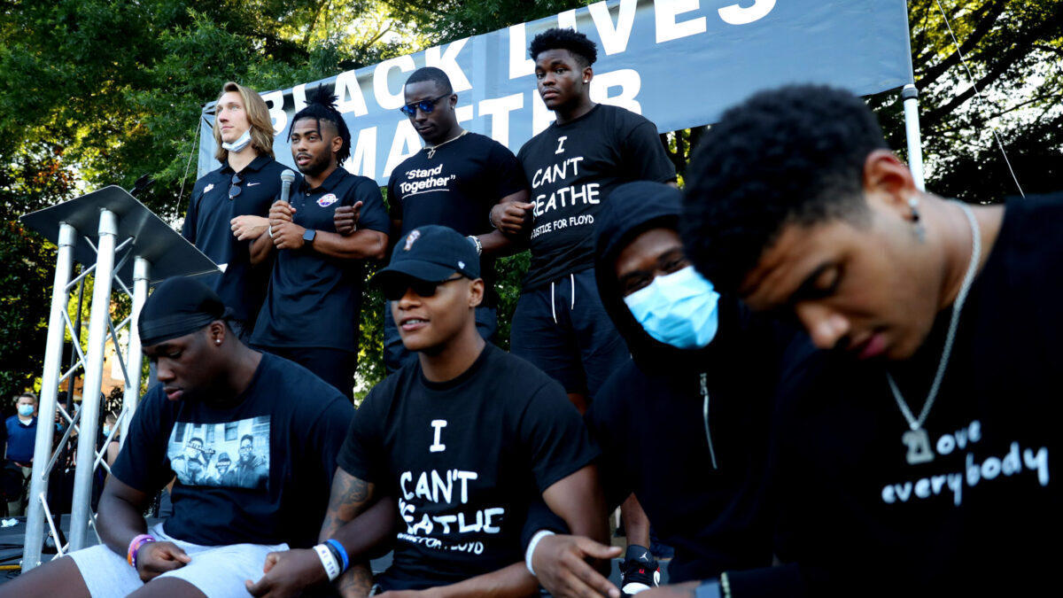 Clemson Football players supporting Black Lives Matter Movement