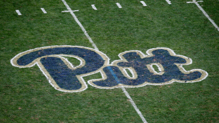 PITTSBURGH, PA - SEPTEMBER 10: The Pitt logo is seen at during the game between the Pittsburgh Panthers and the Penn State Nittany Lions on September 10, 2016 at Heinz Field in Pittsburgh, Pennsylvania. (Photo by Justin K. Aller/Getty Images)