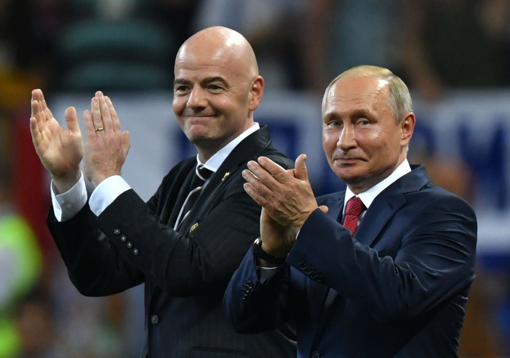 Vladimir Putin and Gionni Infantino