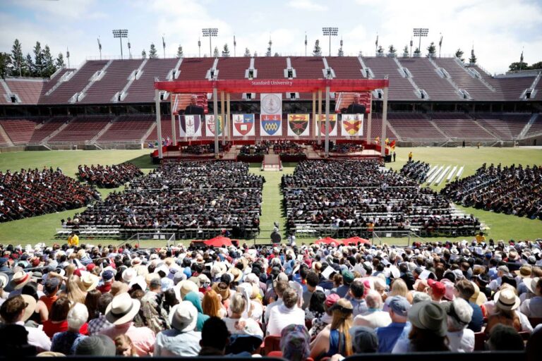 College athlete graduation at Stanford