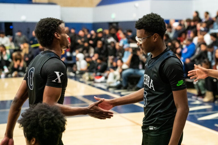 Prep basketball stars Bryce and Bronny James